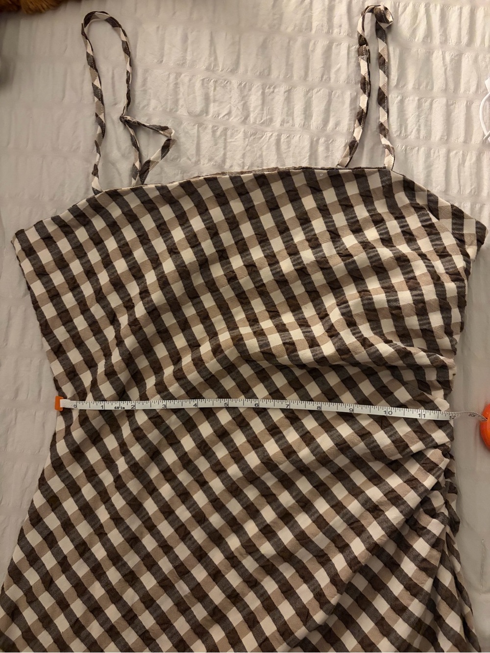 House of Harlow 1960 Brown and White Gingham Midi Dress - Picture 9 of 11